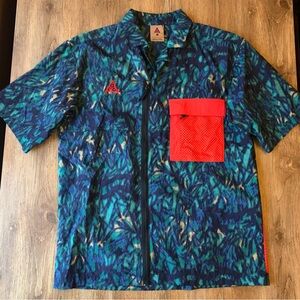 Nike ACG All Over Print Zip Shirt Small